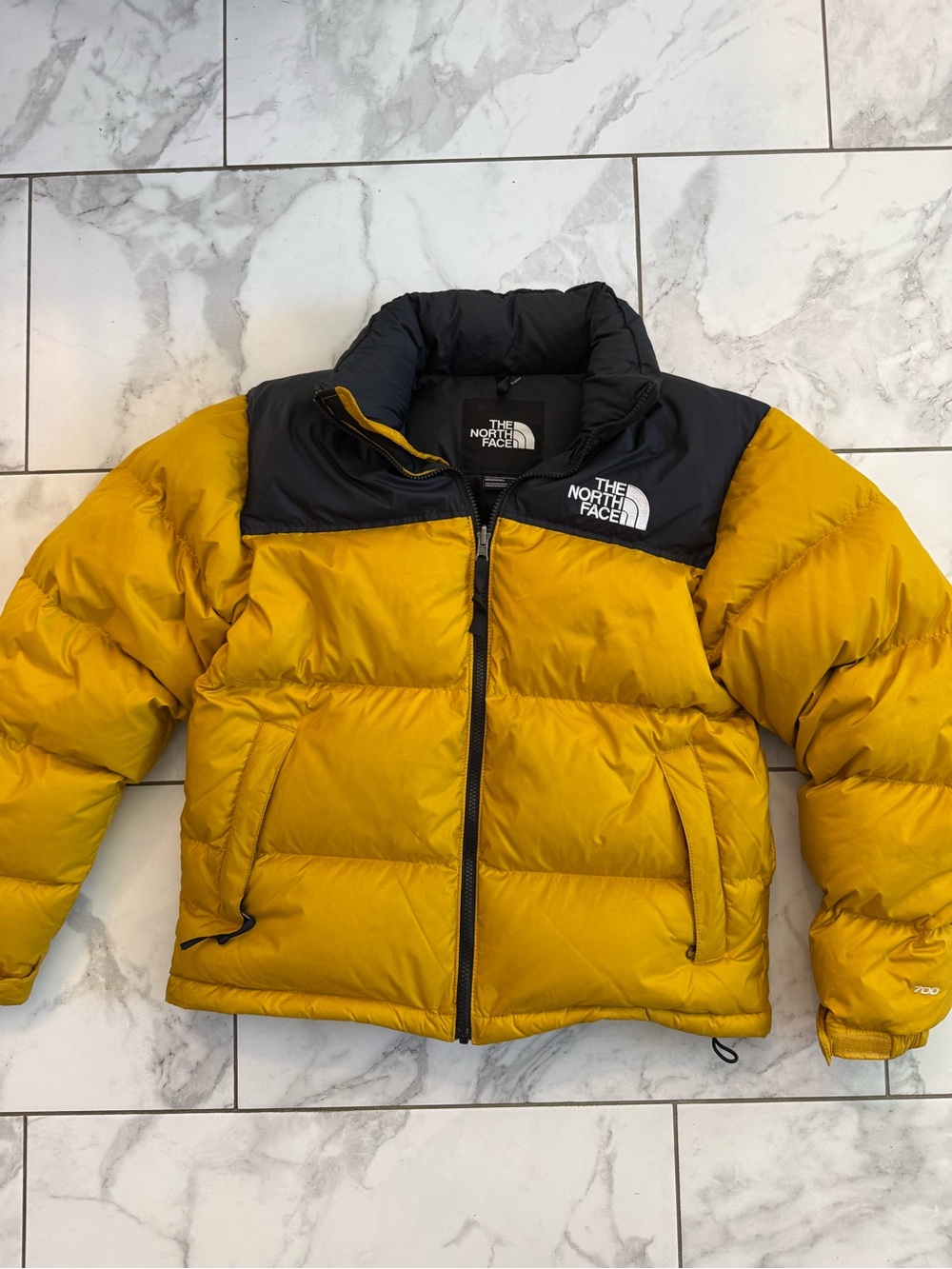 The North Face 700 Down Filled Retro Nuptse Puffer Jacket Yellow/ Black